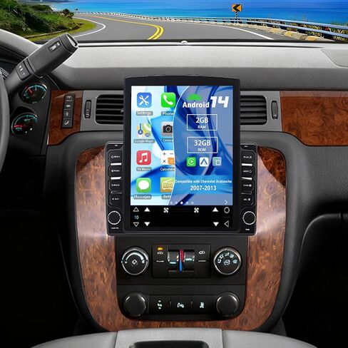 Android 14 Double Din Car Stereo ترقية راديو لسيارة شيفروليه أفالانش 2007-2013، 9.7 بوصة شاشة لمس لاسلكية Carplay Android Auto GPS WiFi Bluetooth RDS DSP SWC Mirrorlink Mic كاميرا احتياطية in Saudi Arabia