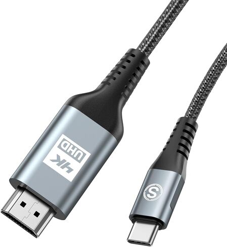 USB C to HDMI Cable 1.5ft, [4K, High-Speed], USB Type C to HDMI Cord [Thunderbolt 3/4 Compatible] for iPhone 16 15 Pro Max Plus, MacBook iPad Pro/Air,Samsung S25 S24 S23 S22 S21 S20 S10 Surface Switch in Kuwait