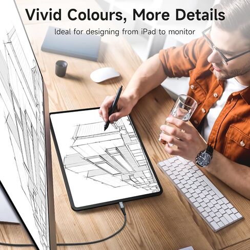 USB C to HDMI Cable 1.5ft, [4K, High-Speed], USB Type C to HDMI Cord [Thunderbolt 3/4 Compatible] for iPhone 16 15 Pro Max Plus, MacBook iPad Pro/Air,Samsung S25 S24 S23 S22 S21 S20 S10 Surface Switch in Kuwait