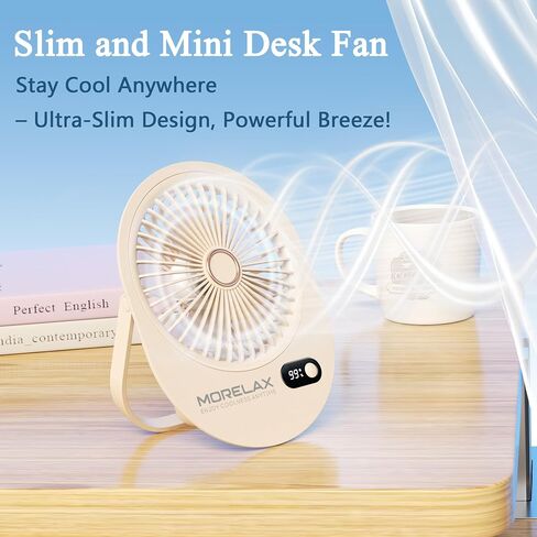 Jancane USB Desk Fan,3 IN 1 Rechargeable Small Portable Fan,180° Folding 6 Speeds Strong Wind Mini Personal Desktop Fan, Table Fans for Office/Bedroom, Gifts for Women/Men/girls (Green) in Saudi Arabia