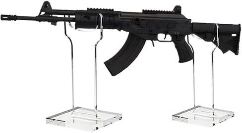 1 Pack Rifle Display Stand, Long Gun & Pistol Rack, Acrylic, Vertical Gun Display Stand (6+8 inch) in Saudi Arabia