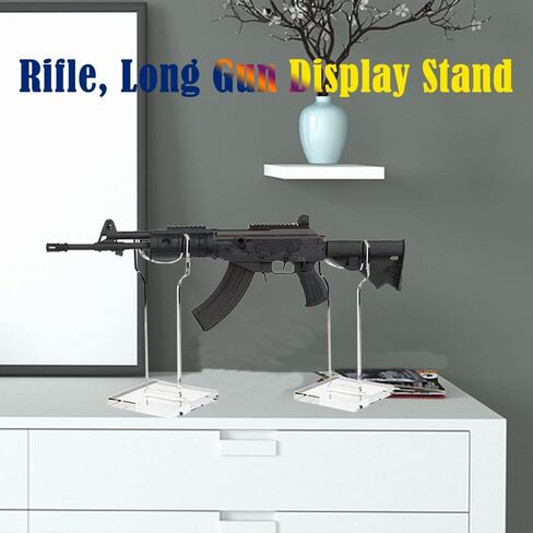 1 Pack Rifle Display Stand, Long Gun & Pistol Rack, Acrylic, Vertical Gun Display Stand (6+8 inch) in Saudi Arabia