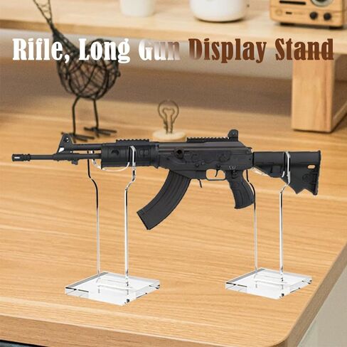 1 Pack Rifle Display Stand, Long Gun & Pistol Rack, Acrylic, Vertical Gun Display Stand (6+8 inch) in Saudi Arabia