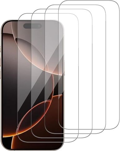 [4 Pack Glass Screen Protector Compatible for iPhone 16 Pro [9H Hardness]-HD Screen Tempered Glass, Scratch Resistant, Easy Install [Case Friendly] [Bubble Free] in Saudi Arabia