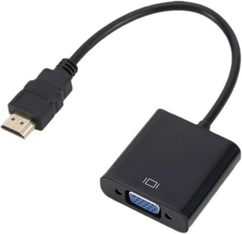 محول كابل HDMI عالي السرعة 1080P HDMI إلى V/GA ​​كابل فيديو HDTV ذكر إلى V/GA ​​أنثى لتلفزيون الكمبيوتر اللوحي (خط واحد أسود) in Saudi Arabia