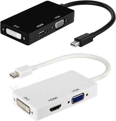DP to HDMI-Compatible V/GA DVI Adapter 3-in-1 Thunderbolt2 M1ni DP to V/GA DVI HDMI-Compatible Converter for Macs PC(Black) in Saudi Arabia