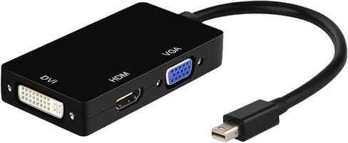 DP to HDMI-Compatible V/GA DVI Adapter 3-in-1 Thunderbolt2 M1ni DP to V/GA DVI HDMI-Compatible Converter for Macs PC(Black) in Saudi Arabia