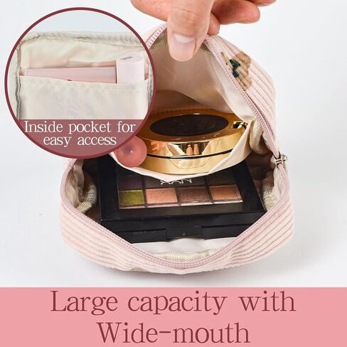 Small Pouches for Purse Cute Mini Cosmetic Bag with Zipper Aesthetic Corduroy Makeup Bags Toiletry Bag in Saudi Arabia