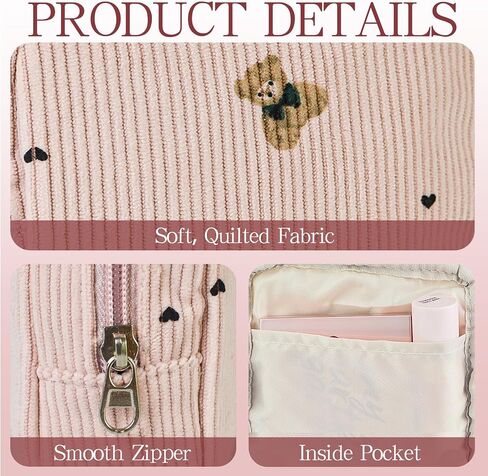 Small Pouches for Purse Cute Mini Cosmetic Bag with Zipper Aesthetic Corduroy Makeup Bags Toiletry Bag in Saudi Arabia