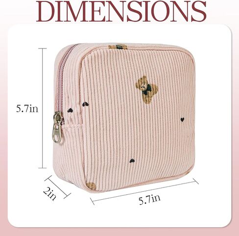 Small Pouches for Purse Cute Mini Cosmetic Bag with Zipper Aesthetic Corduroy Makeup Bags Toiletry Bag in Saudi Arabia