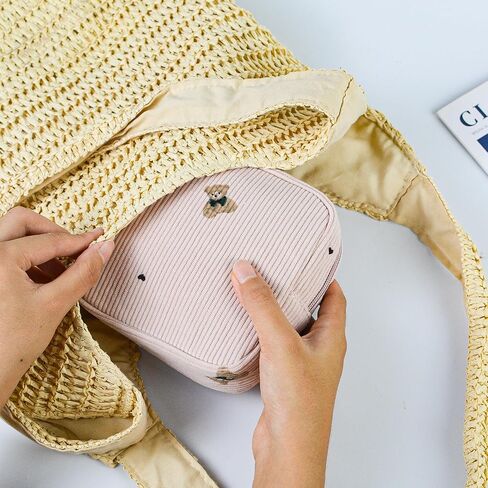 Small Pouches for Purse Cute Mini Cosmetic Bag with Zipper Aesthetic Corduroy Makeup Bags Toiletry Bag in Saudi Arabia