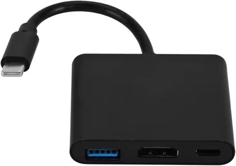 محول USB C إلى HDMI متوافق مع V/GA ​​TY>pe C Digital AV متعدد المنافذ 3 محول إلى 4K 1080P سريع لـ (رمادي 4 في 1) in Saudi Arabia