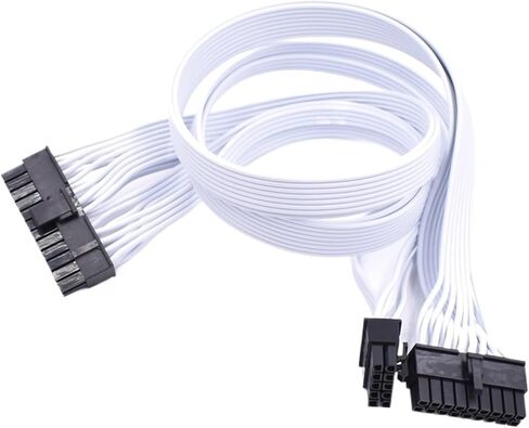 18 دبوس + 10 دبوس إلى 24 دبوس ATX PSU كابل محول الطاقة لإمدادات الطاقة الموسمية 60 سم (أبيض) in Saudi Arabia