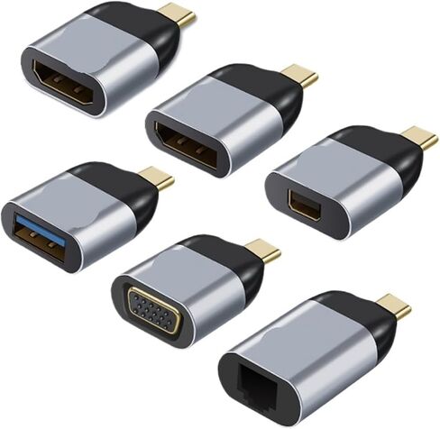 محول USB C إلى DP/Mini DP/VGA/RJ45/HDMI متوافق مع TY>pe 8K/4K/1080P فيديو 1000 ميجابت في الثانية محول إيثرنت LAN لـ (USBC إلى RJ45) in Saudi Arabia