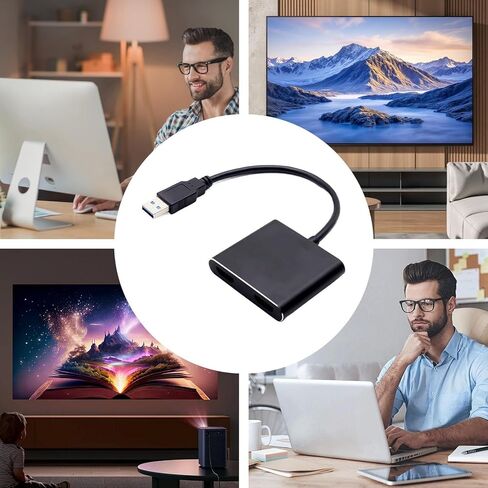محول USB إلى HD - محول عرض USB - ناقل إشارة موصل التوصيل والتشغيل 1920X1080 للمنزل المكتبي والكمبيوتر المحمول والكمبيوتر المحمول in Kuwait