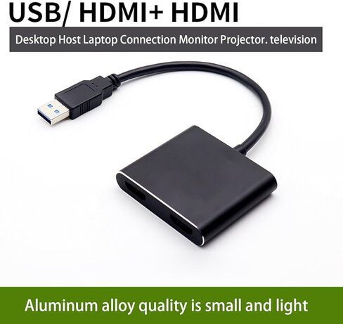 محول USB إلى HD - محول عرض USB - ناقل إشارة موصل التوصيل والتشغيل 1920X1080 للمنزل المكتبي والكمبيوتر المحمول والكمبيوتر المحمول in Kuwait