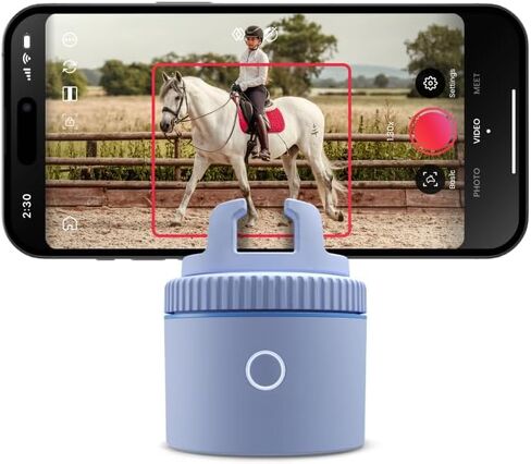 حامل هاتف Pivo Equestrian Pod مستقل للتتبع التلقائي، متتبع الوجه والجسم والحصان، دوران 360 درجة، 6 سرعات، حامل لتسجيل الفيديو (أزرق) in Kuwait