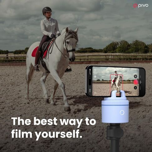 حامل هاتف Pivo Equestrian Pod مستقل للتتبع التلقائي، متتبع الوجه والجسم والحصان، دوران 360 درجة، 6 سرعات، حامل لتسجيل الفيديو (أزرق) in Kuwait