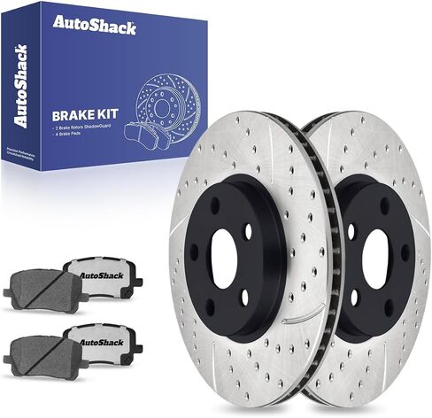 AutoShack Front Brake Rotors Premium Ceramic Brake Pads | Replacement for 2003-2008 Toyota Corolla Matrix 2003-2008 Pontiac Vibe 1.8L AWD FWD | 6-PC Brake Kit in Saudi Arabia