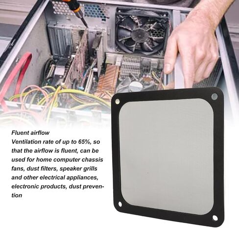 Dust Filter PC 120mm, Magnetic Frame Fan Dust Mesh PC Cooler Filter Dustproofs Computer Fan Grills(Nylon, 5pcs, Black) (Black) in Kuwait