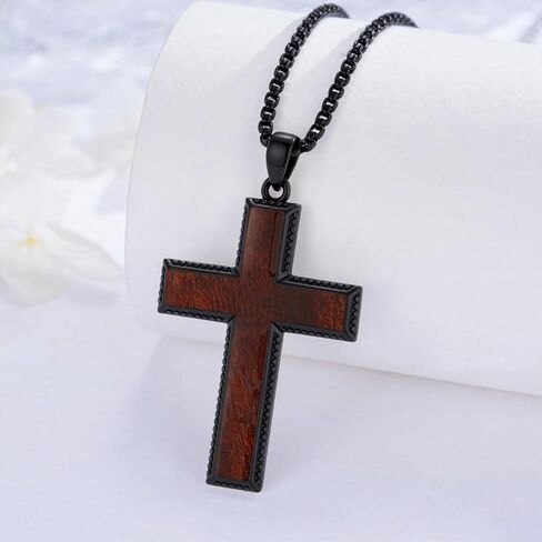 Cross Necklace 925 Sterling Silver Cross Pendant Necklace Christian Jewelry Catholic Gift for Men Women in Saudi Arabia