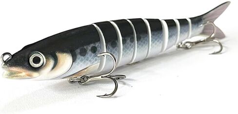 8 Segments Lifelike Swimbait for Bass Trout Crappie,Slow Sinking Bass Fishing Lure,Must-Have for Family Fishing Gear in Saudi Arabia