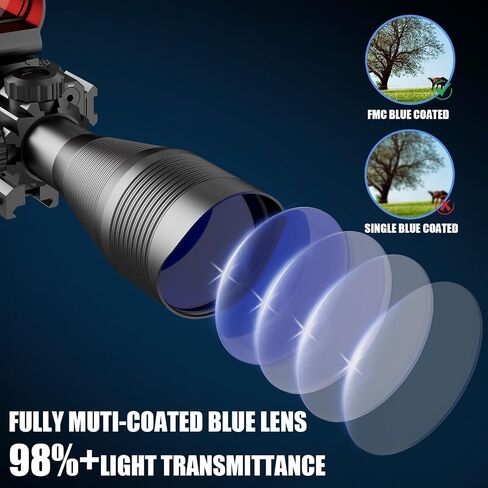 مجموعة نطاق بندقية 4-12/16x50EG مزدوجة مضيئة باللون الأحمر/الأخضر مع ليزر أخضر/أحمر 4 نماذج شبكاني ثلاثي الأبعاد بنقطة حمراء لتركيب السكك الحديدية in Kuwait