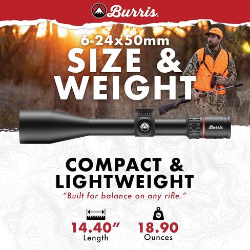 Burris Optics Fullfield 6-24x50mm Hunting RifleScopes, 30mm Tube, Ballistic E3 Reticle, Rear Focal Plane, Waterproof, Shockproof, Forever Warranty in Saudi Arabia