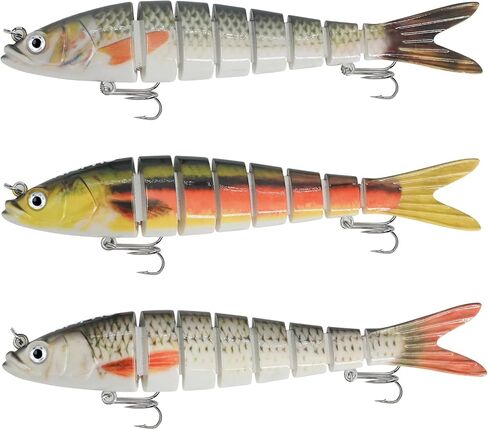 Fishing Lure, 3D Lifelike Swimbait, Realistic Design with Wiggling Action，Floating Lures for Bass Catfish Pike，Teasers Fishing Gifts for Men in Saudi Arabia