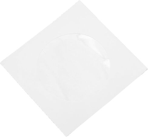 Keenso 100 Pack CD DVD Sleeves Envelopes with Flap Clear Window – Thick Reusable Dust Proof Disc Sleeves for 8cm Miniature Discs in Saudi Arabia