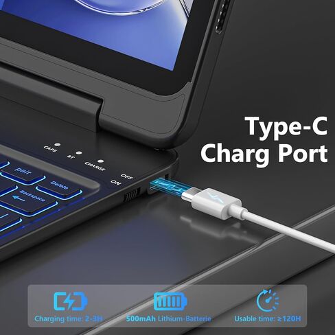 حافظة FUWANG Touch لجهاز iPad Air 11 بوصة & Air 5th الجيل الرابع مع لوحة مفاتيح - تدعم فقط 180 لوحة مفاتيح بإضاءة خلفية قابلة للطي مع لوحة تتبع متعددة اللمس لجهاز iPad Air 11 بوصة M3 M2/Air 5 Air 4th Gen in Kuwait