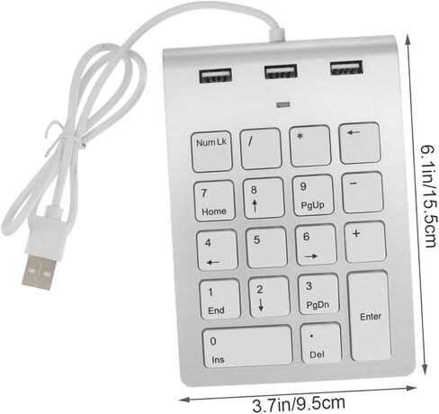 لوحة مفاتيح رقمية USB ميكانيكية، لوحة أرقام سلكية مع منفذ USB، سبيكة زنك فضية لأجهزة الكمبيوتر المحمول المكتبية المتوافقة مع نظام التشغيل Windows Xp in Saudi Arabia