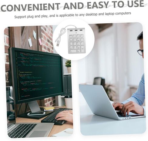 لوحة مفاتيح رقمية USB ميكانيكية، لوحة أرقام سلكية مع منفذ USB، سبيكة زنك فضية لأجهزة الكمبيوتر المحمول المكتبية المتوافقة مع نظام التشغيل Windows Xp in Saudi Arabia