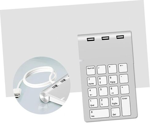 لوحة مفاتيح رقمية USB ميكانيكية، لوحة أرقام سلكية مع منفذ USB، سبيكة زنك فضية لأجهزة الكمبيوتر المحمول المكتبية المتوافقة مع نظام التشغيل Windows Xp in Saudi Arabia