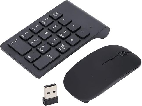 Dioche Plug and Play Number Pad Mouse Combo with 2.4GHz Wireless Technology and 1200 DPI Sensitivity for Home Office, Compatible with Multiple Operating Systems in Saudi Arabia