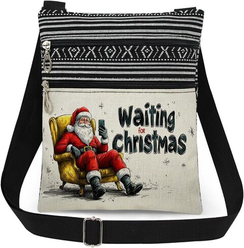 Print Adjustable Strap Women's Crossbody Bag Christmas Gift Bag for Women Men in Saudi Arabia
