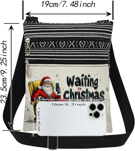 Print Adjustable Strap Women's Crossbody Bag Christmas Gift Bag for Women Men in Saudi Arabia