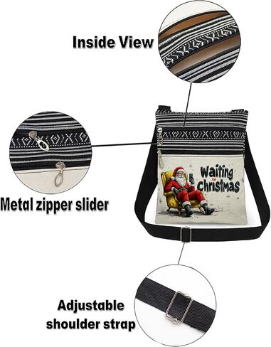 Print Adjustable Strap Women's Crossbody Bag Christmas Gift Bag for Women Men in Saudi Arabia