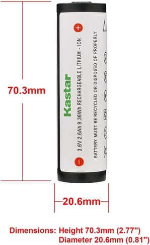 Kastar 1-Pack 3.7V 2.6Ah 74175 Flashligth Battery Compatible with Strion Switchblade, Strion LED Flashlight, Strion LED HL Flashlight, Strion HPL Flashlight, Twin-Task USB headlamp in Saudi Arabia