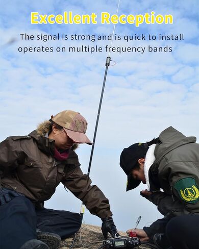 JPC-12 Portable HF Antenna,Suitable for Amateur Radio, WOOKLEA 7MHz-50MHz Full Band HF Vertical Antenna, 40m-6m 8 Bands, with Sliding Adjuster, Suitable for Outdoor Use (4.1 Meters) in Saudi Arabia