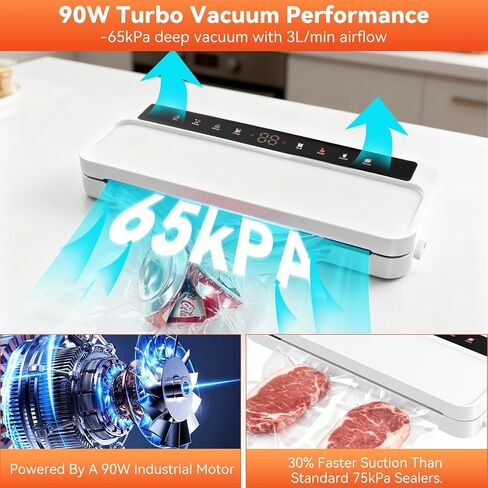 Food Vacuum Sealer Machine for Food, 8-in-1 Dry/Wet/Oil Modes Food Sealer Fit All Kind Bags with Water Tank & Digital Timer, Food Sealing Machine with Cutter & Starter Kit & 20 Vacuum Bags in Saudi Arabia