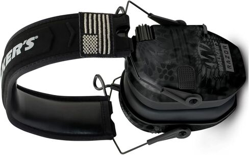 مجموعة ميكروفون Walker's Razor Patriot Series Hi-Gain متعدد الاتجاهات ونطاق قابل للتعديل لإطلاق النار والصيد وحماية السمع من أغطية الأذن الإلكترونية (Kryptek Camo) مع نظارات واقية (عبوتان) in Saudi Arabia