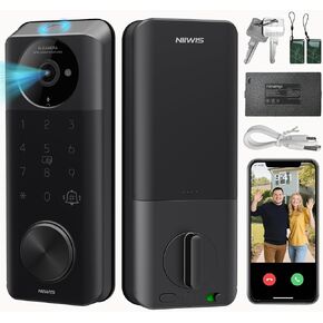 Video Smart Lock with Camera & Doorbell, 6-in-1 Keyless Entry Door Lock with Fingerprint, IP65 Waterproof, App Remote, Built-in WiFi Smart Deadbolt for Front Door (6-in-1 Intelligent Door Lock) in Saudi Arabia