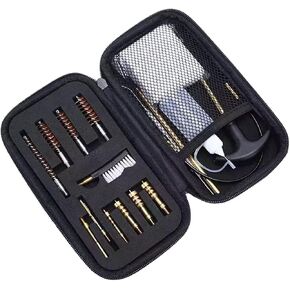 طقم تنظيف المسدس لـ .22Cal، .357Cal، .38Cal، 9MM، .40Cal، .45 محول طقم تنظيف مسدس عيار مع حقيبة محمولة فرشاة تجويف برونزية، فرش نايلون in Kuwait