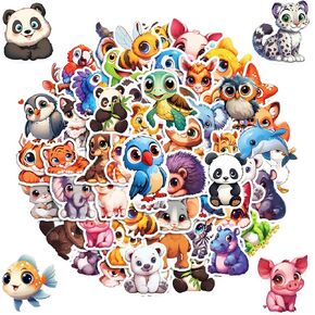 100 PCS Cute Animal Stickers for Kids Classroom, Durable Waterproof PVC/Vinyl Water Bottles Stickers, Laptop, Guitar, Phone Case, Skateboard, Unique Gift for Kids, Teens, Boys, Girls, Party Favors in Saudi Arabia