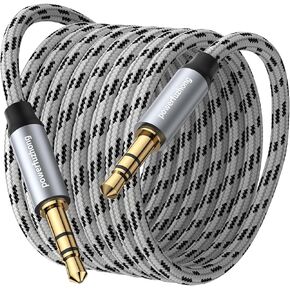 Aux Cable (20 ft), [Copper Shell, Hi-Fi Sound] 3.5 mm Male to Male Braided Auxiliary Cord Compatible with Headphone, Smartphone, Home/Car Stereo, Speaker, Echo & More (3.3FT) in Saudi Arabia