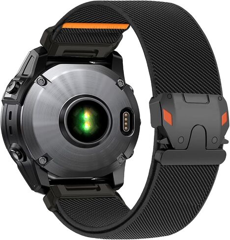 حزام نايلون قابل للتمدد 26 مم لـ Garmin Fenix ​​8 51 مم/6x/5x/7x، نسيج ناعم مع إبزيم باراشوت على شكل ميكا لساعة ذكية Garmin Fenix ​​5X Plus/6X Pro/3/3 HR/Descent MK1/Mk2/Mk2S/Enduro in Kuwait