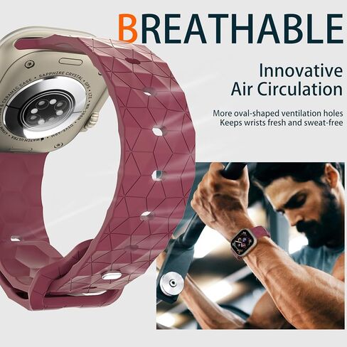 حزام ساعة كاجوال رياضي من السيليكون الناعم متوافق مع ساعة Apple 49 مم 46 مم 45 مم 44 مم 42 مم 41 مم 40 مم 38 مم يناسب جميع الموديلات للجنسين in Kuwait