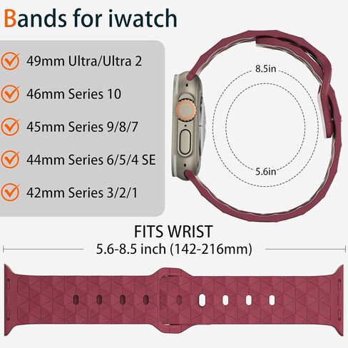 حزام ساعة كاجوال رياضي من السيليكون الناعم متوافق مع ساعة Apple 49 مم 46 مم 45 مم 44 مم 42 مم 41 مم 40 مم 38 مم يناسب جميع الموديلات للجنسين in Kuwait