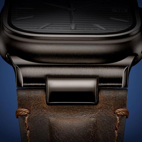 حزام جلدي لساعة Apple Watch Ultra 3/Ultra 2 مقاس 49 مم 46 مم 45 مم 44 مم، حزام بديل مصمم من الجلد الأصلي لساعة iWatch Ultra 3 2 1 SE Series 11 10 9 8 7 6 5 4 3 in Kuwait